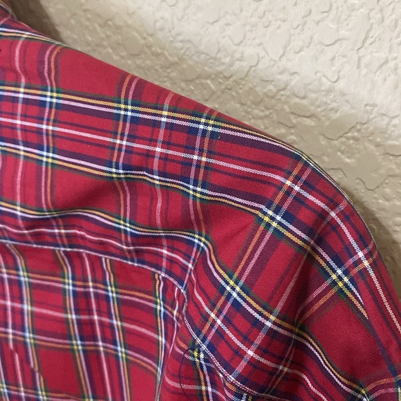 Men’s Club Room Regular Fit Performance Shirt Cotton Red Navy Green Neck 16 NWT - Picture 10 of 10